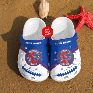 Buffalo Bills Custom Name Logo Pattern Clogs Classic Clogs Shoes In Blue &