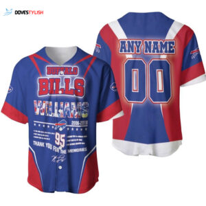 Buffalo Bills Kyle Williams 95 Legend Allover Baseball Jersey - Customizable Thank You Gift for Bills Fans