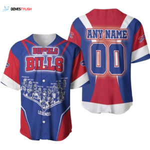 Custom Buffalo Bills Legends Baseball Jersey All-Over Gift for Fans – Personalize with Name & Number