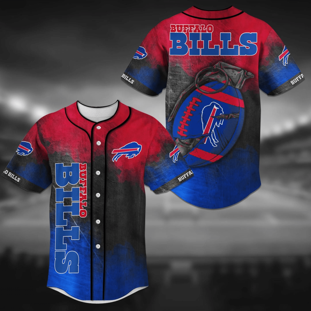 Buffalo Bills NFL Baseball Jersey Shirt Grenade – Stylish Unisex Fan Gear Buffalo Bills NFL Baseball Jersey Shirt Grenade – Stylish Unisex Fan Gear