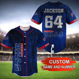 Customized Buffalo Bills NFL Baseball Jersey Shirt Personalized Name & Number for Men and Women