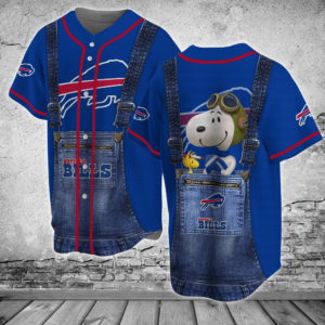 Buffalo Bills NFL Baseball Jersey Shirt Snoopy For Men Women