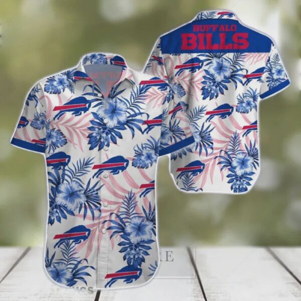 Buffalo Bills NFL Floral White Background Hawaiian Shirt