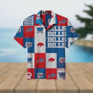 Buffalo Bills NFL Logo Collection Plaid Pattern Hawaiian Shirt 3