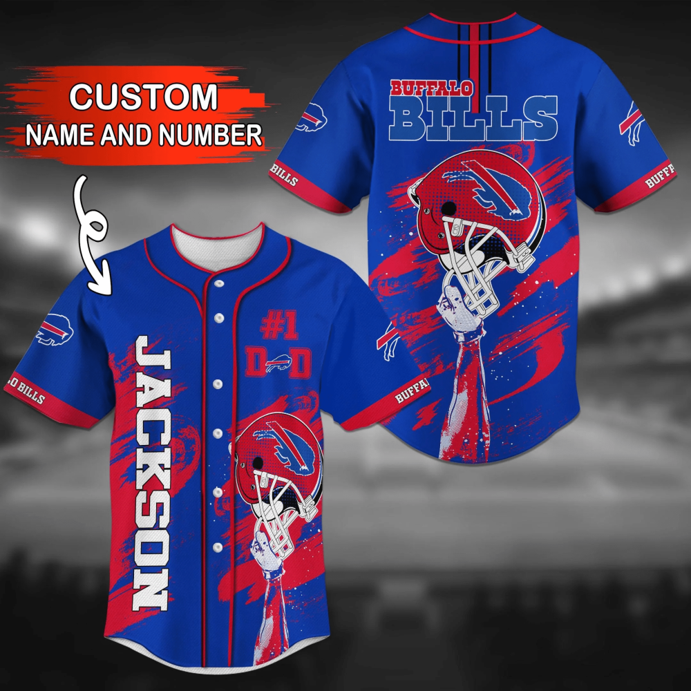 Custom Buffalo Bills NFL Baseball Jersey Shirt Personalized for Men & Women Custom Buffalo Bills NFL Baseball Jersey Shirt Personalized for Men & Women