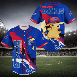 Buffalo Bills NFL Pikachu Baseball Jersey Shirt - Men & Women