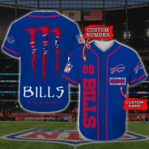 Custom Buffalo Bills Baseball Jersey Personalized Team Apparel