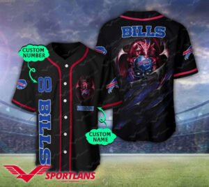 Custom Buffalo Bills Baseball Jersey Personalized NFL Fan Gear