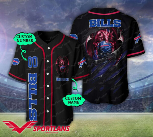Customized Buffalo Bills Baseball Jersey Personalized Fan Apparel