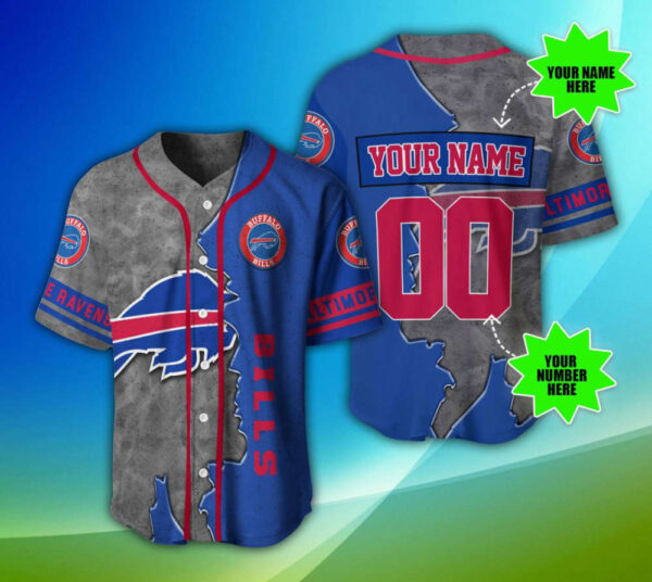 Custom Buffalo Bills Baseball Jersey Personalized Game Gear
