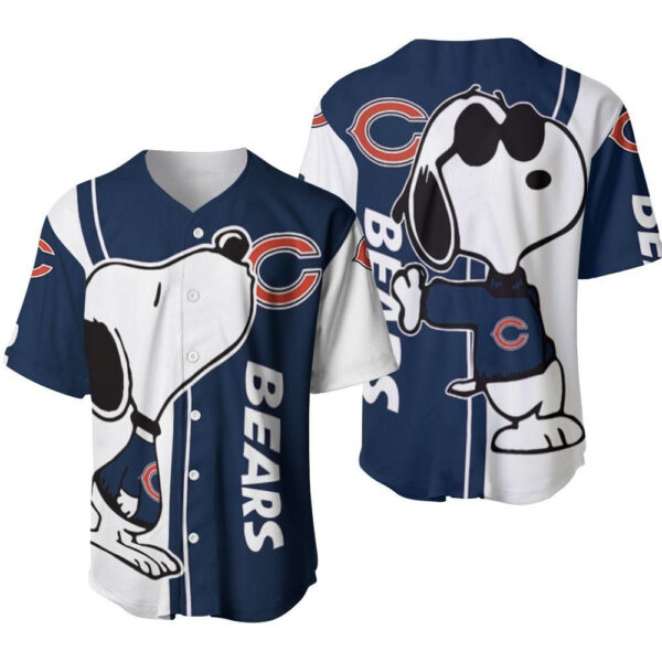 Chicago Bears Snoopy Lover Printed Baseball Jersey