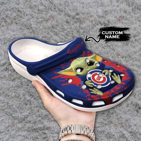 Chicago Cubs Baby Yoda Custom Name Clogs Classic Clogs Shoes