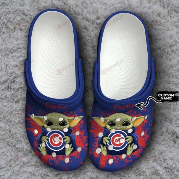 Chicago Cubs Baby Yoda Custom Name Clogs Classic Clogs Shoes