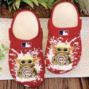 Chicago Cubs MLB Baby Yoda Autism Rubber Clogs Shoes Clogs Unisex Footwear