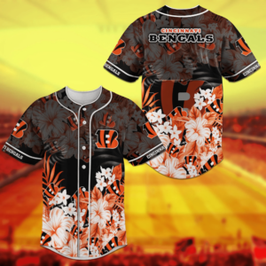 Cincinnati Bengals NFL Baseball Jersey Shirt - Floral Design for Men & Women