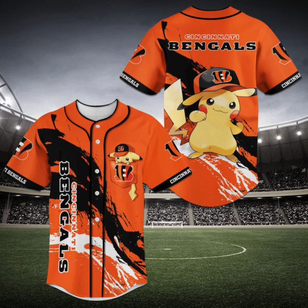Cincinnati Bengals NFL Pikachu Baseball Jersey Shirt – Men & Women