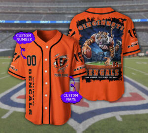 Cincinnati Bengals Personalized Baseball Jersey