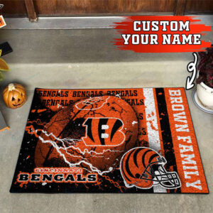 Cincinnati Bengals Personalized Doormat Home Decor 2024 2025 26