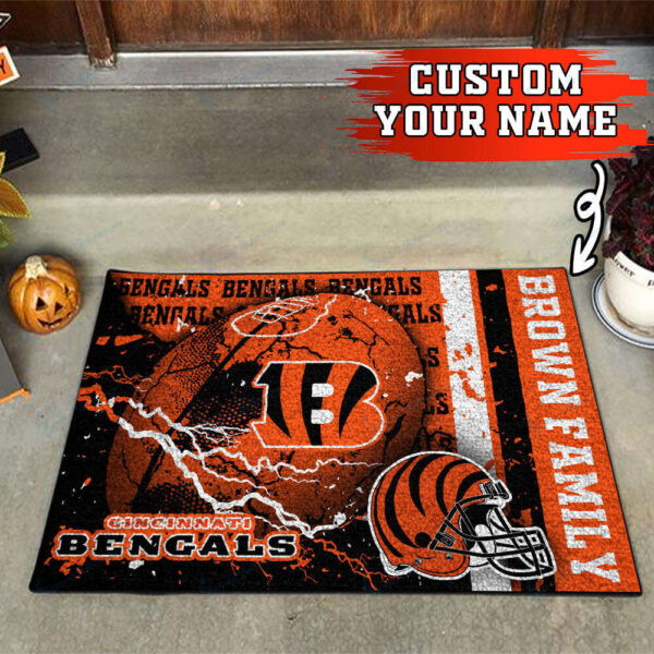 Cincinnati Bengals Personalized Doormat Home Decor 2024 2025 26