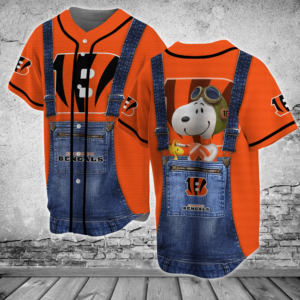 Cincinnati Bengals Snoopy NFL Baseball Jersey Shirt For Men Women