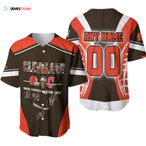 Cleveland Browns Legends Allover Gift Custom Name Number Baseball Jersey