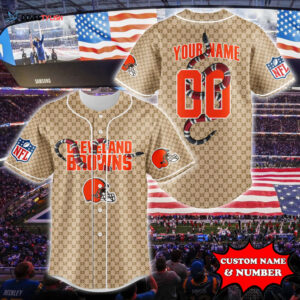 Cleveland Browns Baseball Jersey Gucci NFL Custom For Fans BJ2202