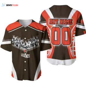 Cleveland Browns Legends Champion Team Allover Baseball Jersey with Custom Name & Number