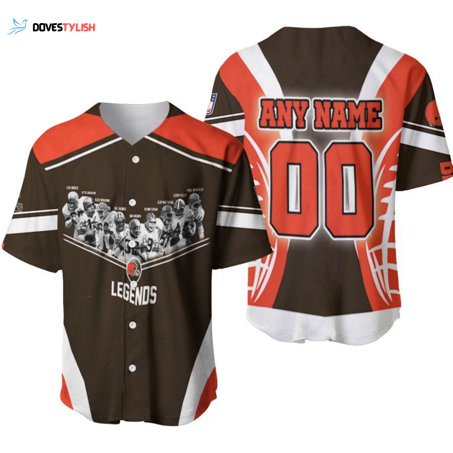 Cleveland Browns Legends Champion Team Allover Baseball Jersey with Custom Name & Number Cleveland Browns Legends Champion Team Allover Baseball Jersey with Custom Name & Number