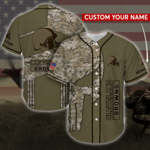 Cleveland Browns NFL Personalized Baseball Jersey Shirt Camo  For Men Women