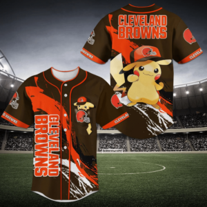Cleveland Browns NFL Pikachu Baseball Jersey Shirt  For Men Women
