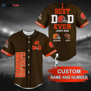 Cleveland Browns Personalized Baseball Jersey