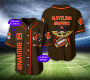 Cleveland Browns Personalized Baseball Jersey