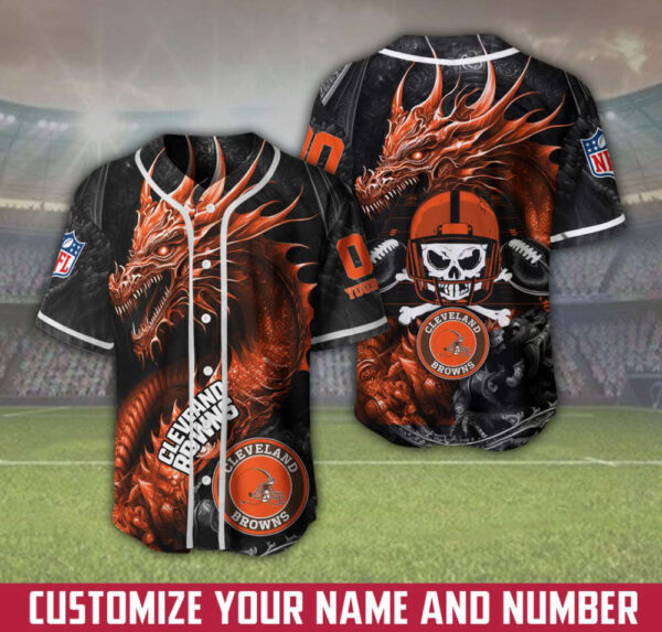 Cleveland Browns Personalized Baseball Jersey