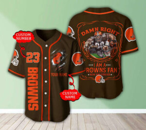 Cleveland Browns Personalized Baseball Jersey