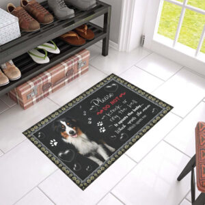 Crazy Australian Shepherd Easy Clean Welcome DoorMat