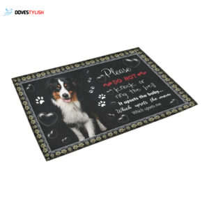 Crazy Australian Shepherd Easy Clean Welcome DoorMat