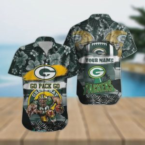 Custom Green Bay Packers NFL Mascot Hawaiian Shirt 3