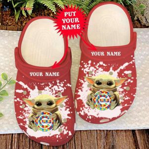 Custom name Chicago Cubs MLB baby Yoda Autism 2 Rubber Clogs Crocband Clog