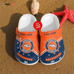 Denver Broncos Custom Name NFL Clogs - Unisex Footwear