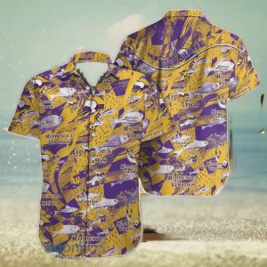 Custom Name Minnesota Vikings Vintage Flowers Pattern Hawaiian Shirt
