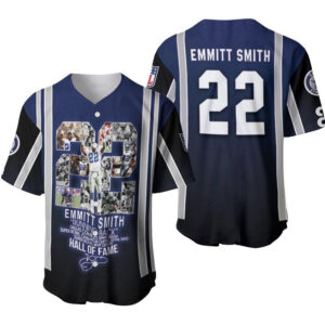 Emmitt Smith Signed Dallas Cowboys Baseball Jersey – Hall of Fame Captain Gift for Fans