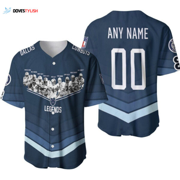 Dallas Cowboys Legends Team Captain Signed Allover Baseball Jersey – Custom Name & Number – Perfect Gift for Cowboys Fans