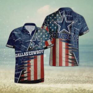 Dallas Cowboys NFL American Flag Logo Hawaiian Shirt