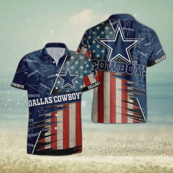 Dallas Cowboys NFL American Flag Logo Hawaiian Shirt