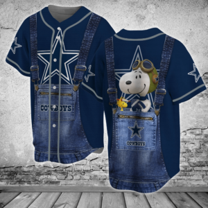 Dallas Cowboys NFL Baseball Jersey Shirt Snoopy  For Men Women