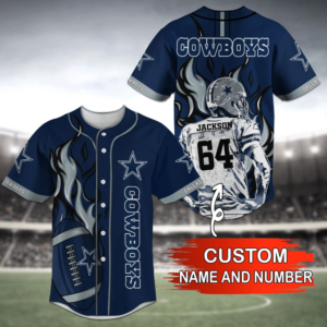 Dallas Cowboys NFL Baseball Jersey Shirt For Men Women  With Personalized Name