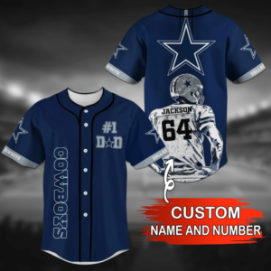 Dallas Cowboys NFL Personalized Name Baseball Jersey Shirt For Fans