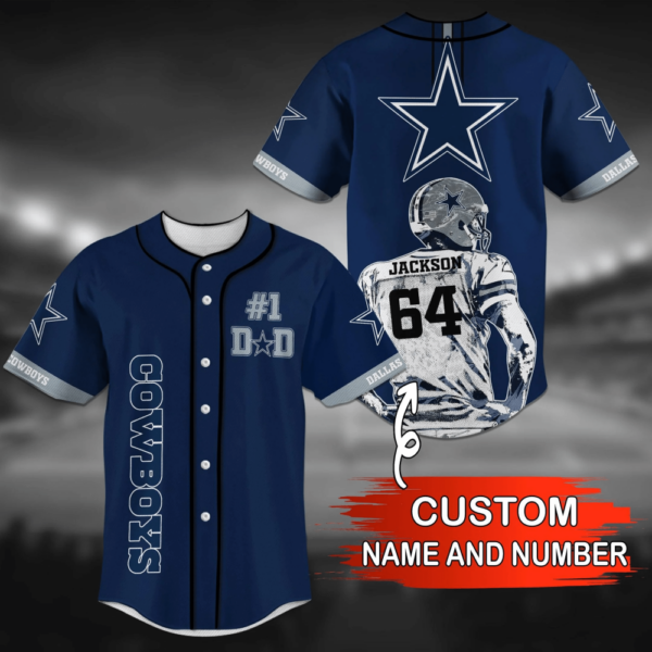 Dallas Cowboys NFL Personalized Name Baseball Jersey Shirt For Fans