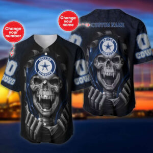Custom Dallas Cowboys Baseball Jersey Personalized Team Apparel