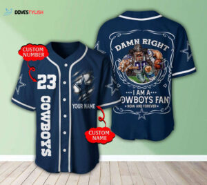 Custom Dallas Cowboys Baseball Jersey Personalized Team Gear
